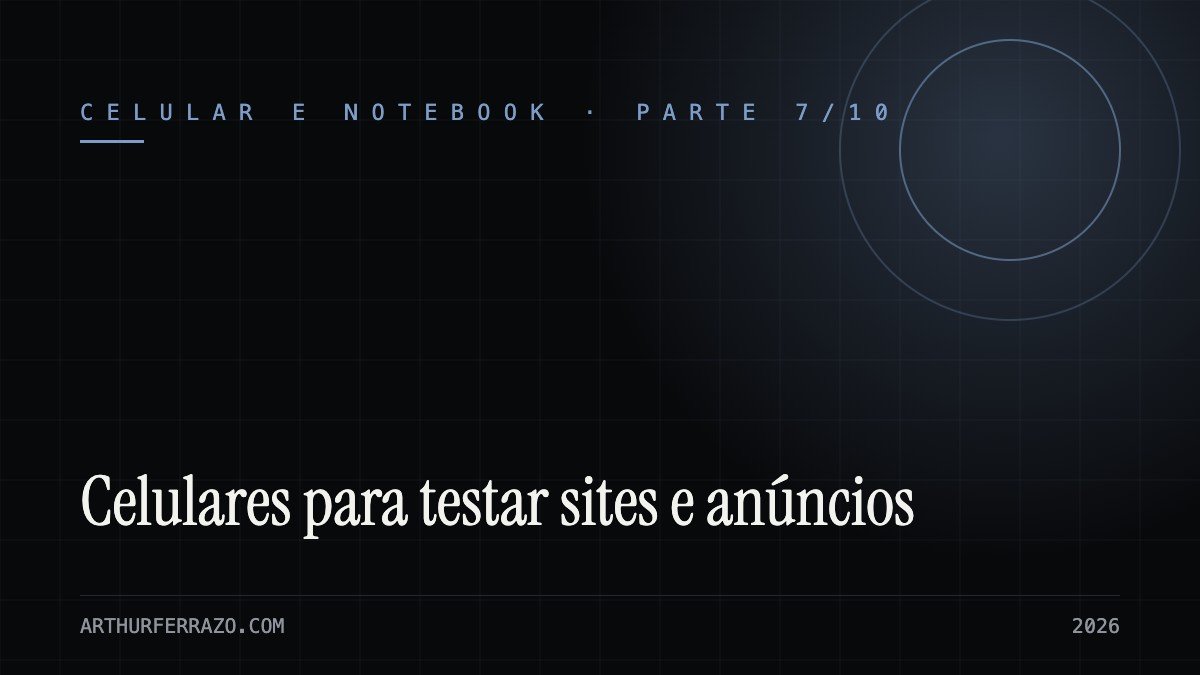 Capa do guia: celulares para testar sites e anúncios