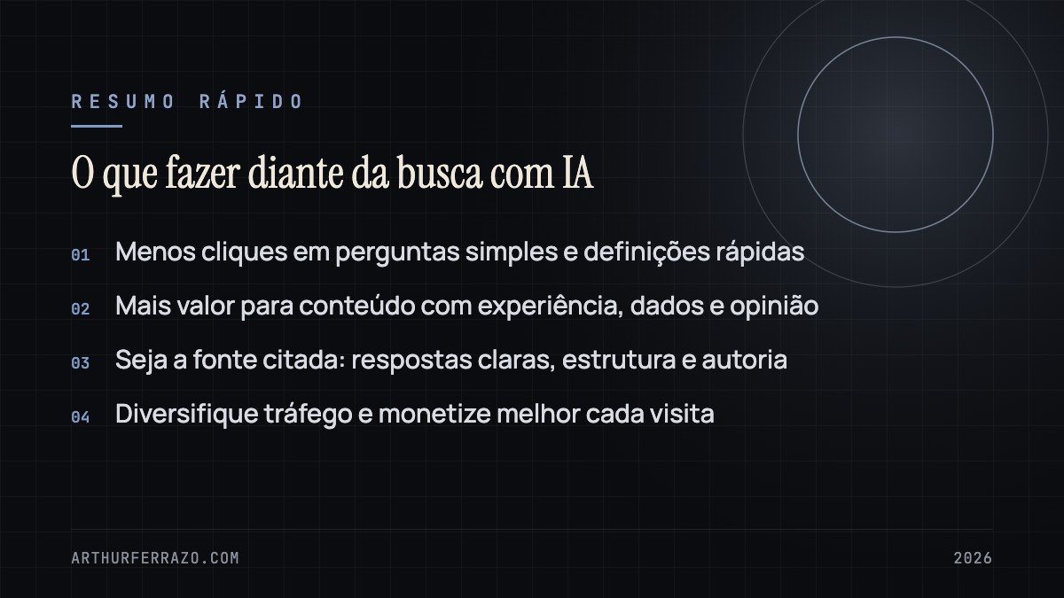 Resumo visual: O que fazer diante da busca com IA
