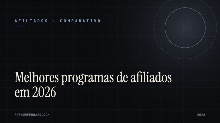 Capa do guia: Melhores programas de afiliados em 2026