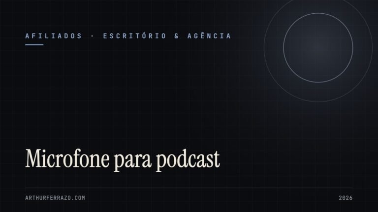 Capa do guia: Microfone para podcast
