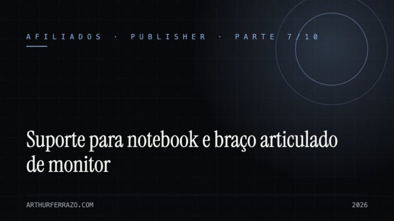 Capa do guia: suporte para notebook e braço articulado de monitor